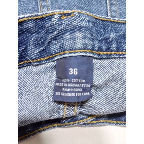 Full Blue 36" jean shorts mens at the knee midrise medium wash 100% cotton - Picture 5 of 7